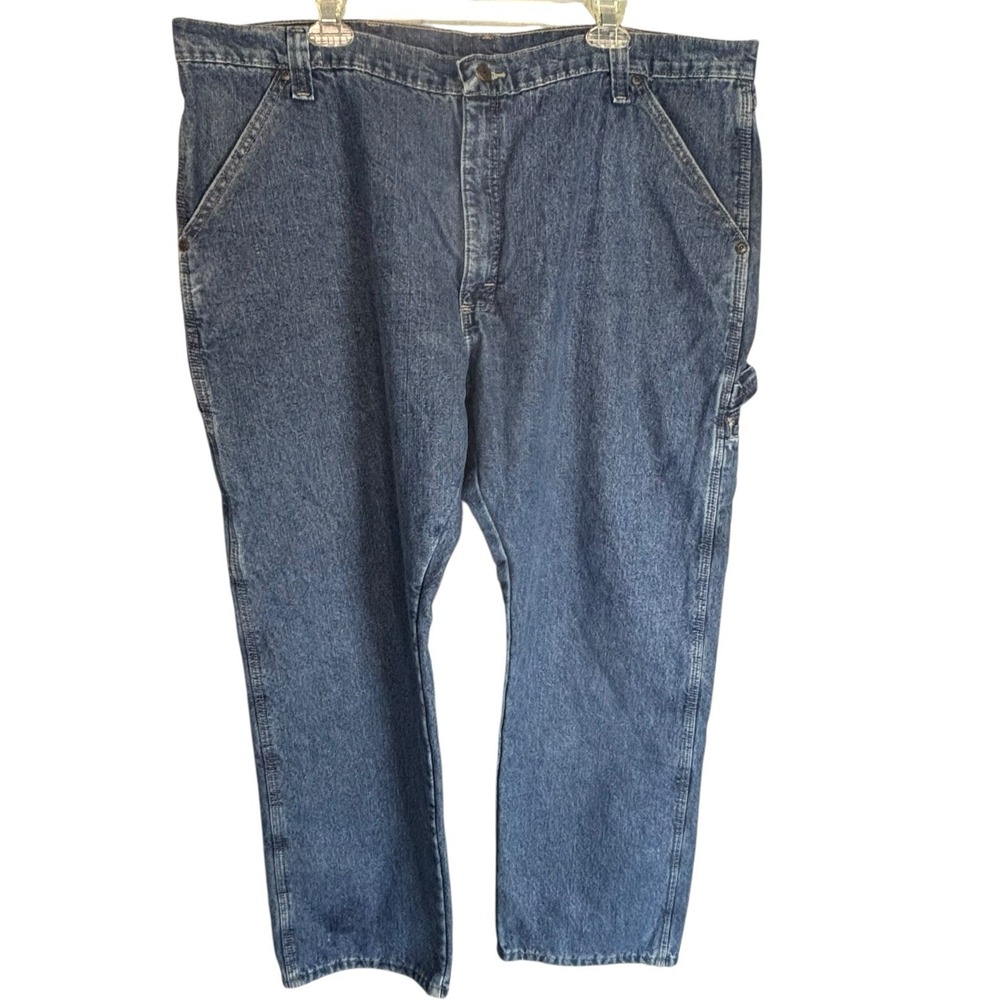 Men's Wrangler‎ Five Star Heritage Carpenter Fleece Lined Blue Jeans Size 42x30